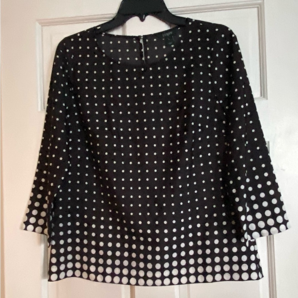 J. Crew Black and White Polka Dot Blouse
